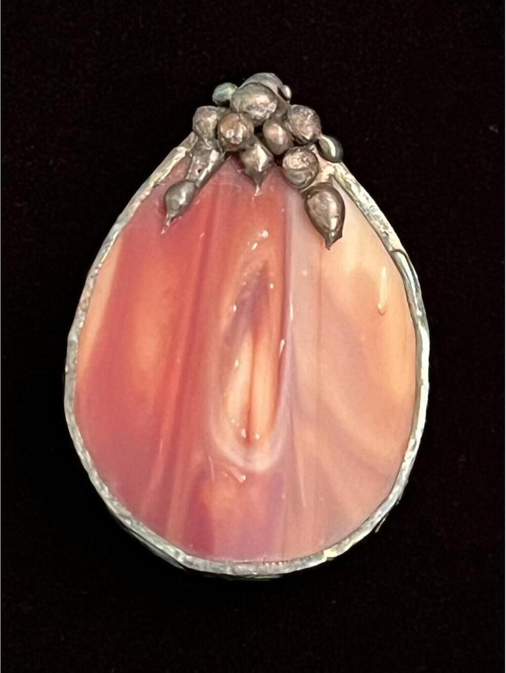 Vintage Agate Teardrop Brooch